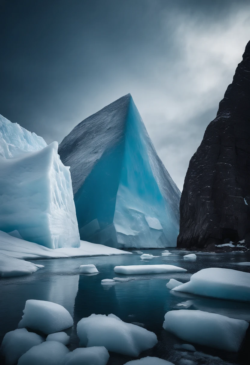 Antarctic continent、a paradise、Huge ice wall、Ice pyramid