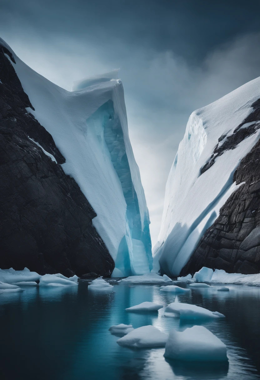 Antarctic continent、a paradise、Huge ice wall、Ice pyramid