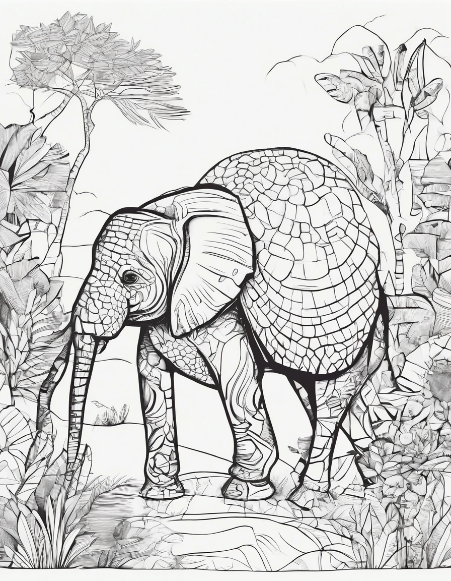 Zoo Animals, tortuga, Estilo de boceto, coloring page, fondo blanco
