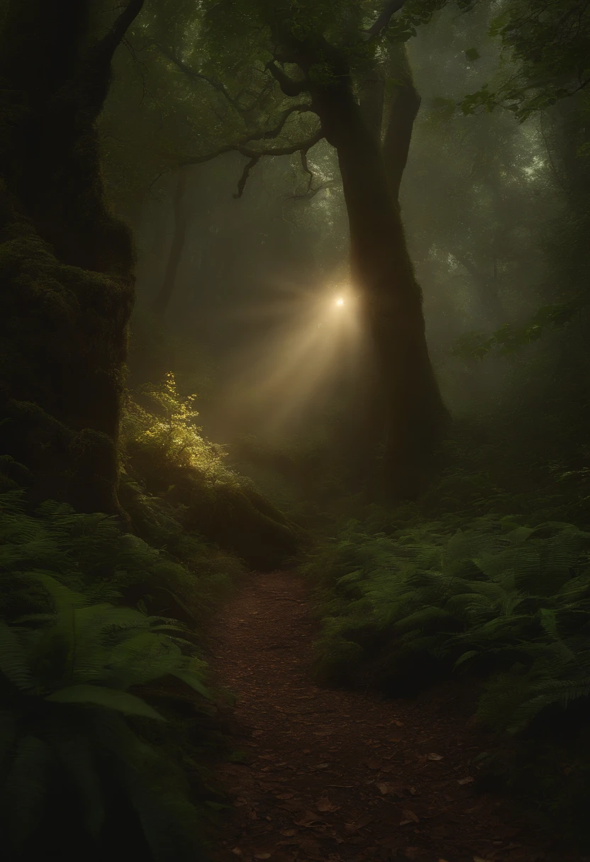 (best quality,4k,8k,Altas,master part:1.2),ultra-detalhado,(Realistic,fotorrealista,photo-realistic:1.37),soft lighting, ethereal colors, (faery 1.5), mystic forest, cena encantadora, vagalumes brilhantes, cogumelos extravagantes, Atmosfera misteriosa, magical beings, Captivating Setup, dreamlike quality, criaturas da floresta, luzes cintilantes