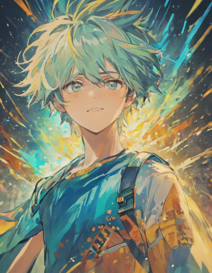 Homem branco , com sorriso psicopata, cabelos longos e brancos, olhos azuis, and blue dragon tattoos on his neck and on his forehead on the left side
