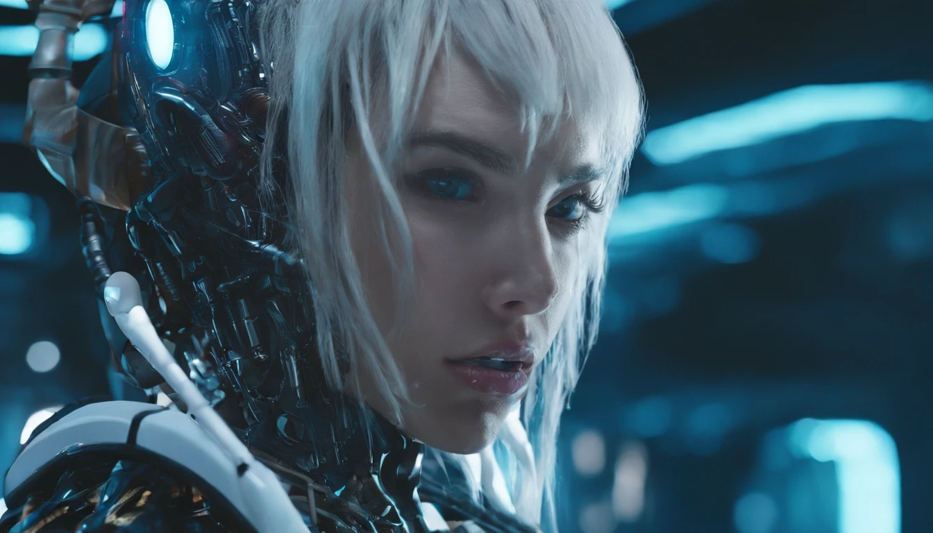 nsfw, 1girl, cyberpunk, robotic armor, (8K, realistic, raw photo, best quality: 1.4), breast, medium breast, bare breast, nipple, areola , naked, fully naked, Japanese girl, beautiful cute face, (real face: 1.4), perfect , beautiful hairstyle, realistic blue eyes, beautiful detail eyes, (real skin: 1.3), beautiful skin, attractive, ultra high resolution, ultra realistic, off-sheller, night view, burning city, post apocalyptic world, cinematic lighting, white colored hair, long hair, twin ponytails, blue ribbons, weapon in hands, alien spaceship, futuristic fantasy,