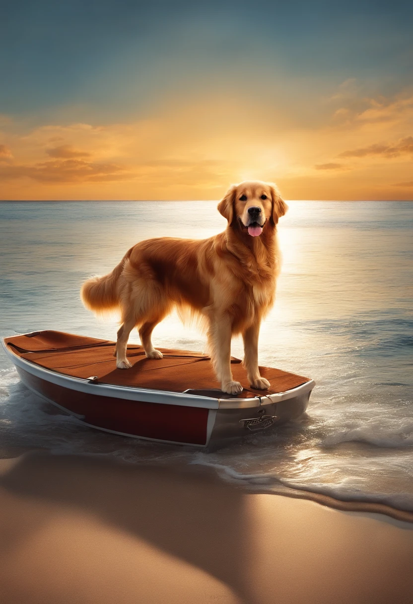 create a disney pixar poster, with the title "(Ralf)", ("golden retriever in caramel color")