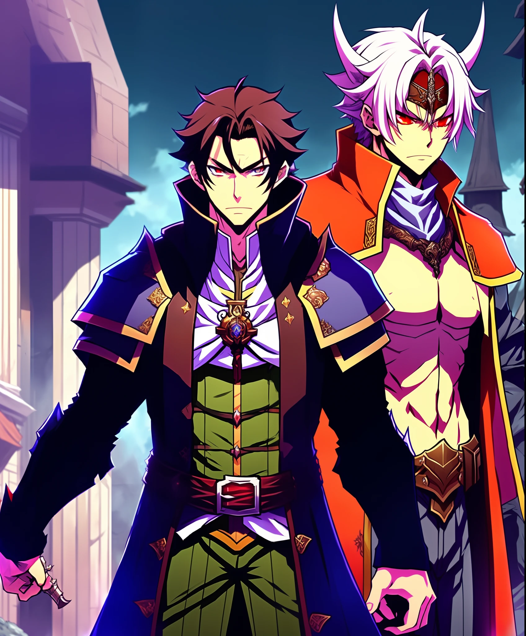 Bael, Demon and Ranger in the Middle Ages with Long Coat and Hood in Anime Style