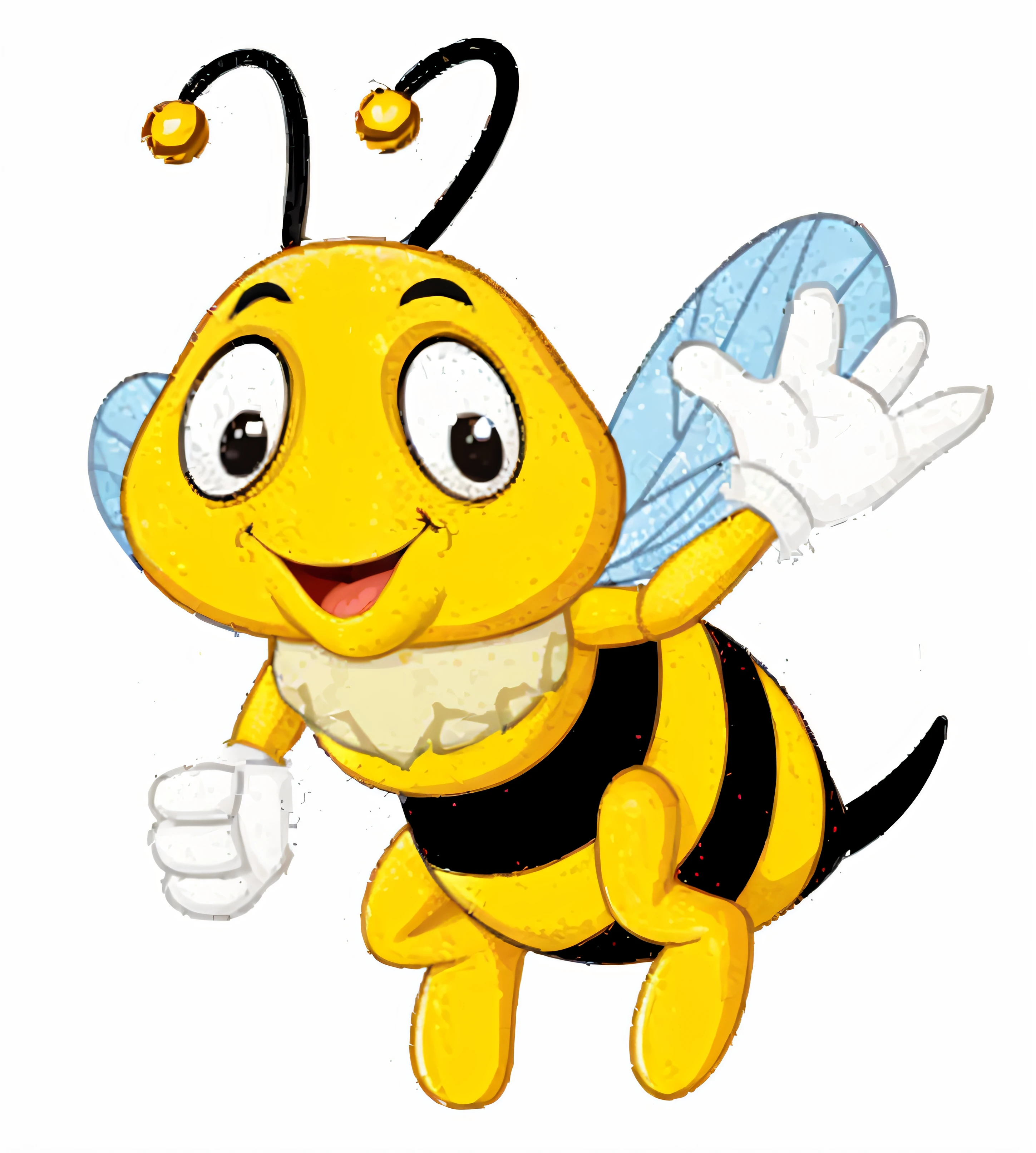 bee, vector image, several poses, front, back, T-pose, pixar