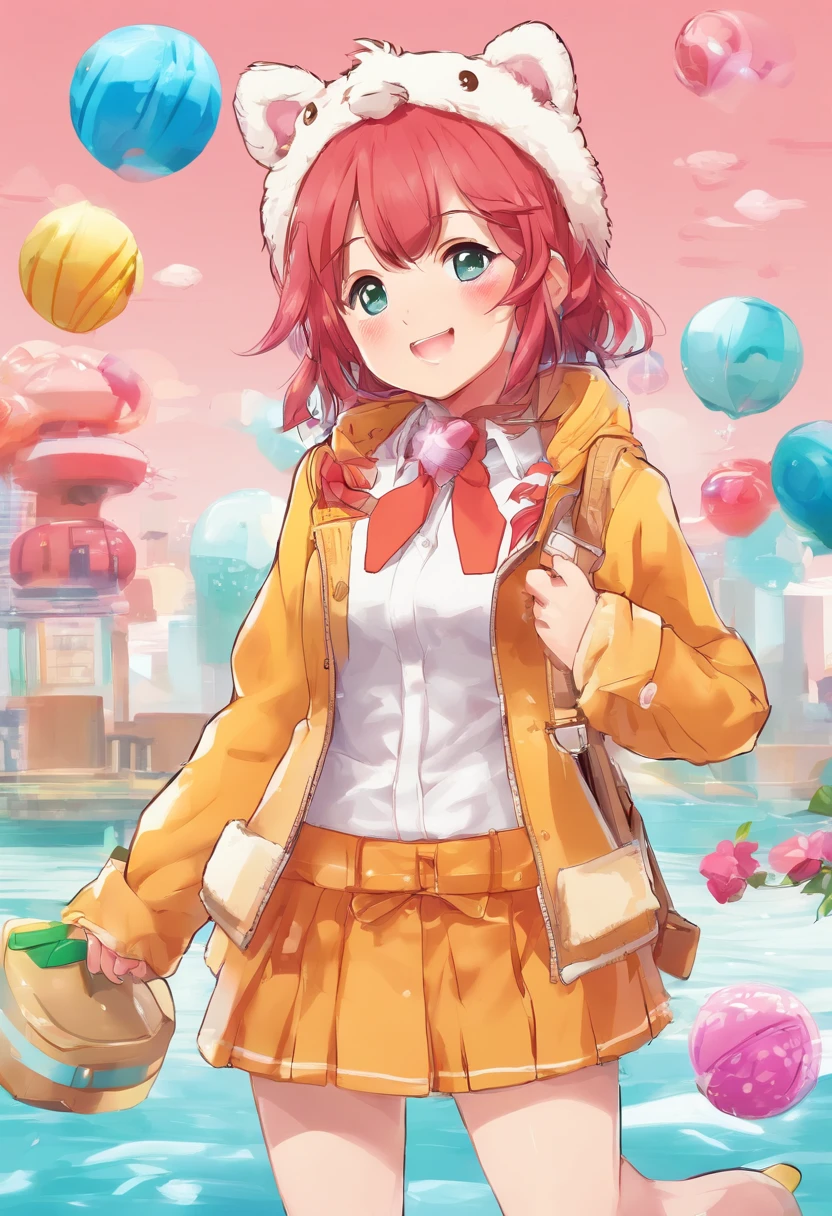 estilo de esqui, Makise Kurisu, master part, best quality, 1girl, corar, aqua eyes, bonnet, boca fechada, Brincos, jaleco, Olhando para o Viewer, camisa, fundo simples, sozinho, parte superior do corpo, camisa branca, gravatinha vermelha