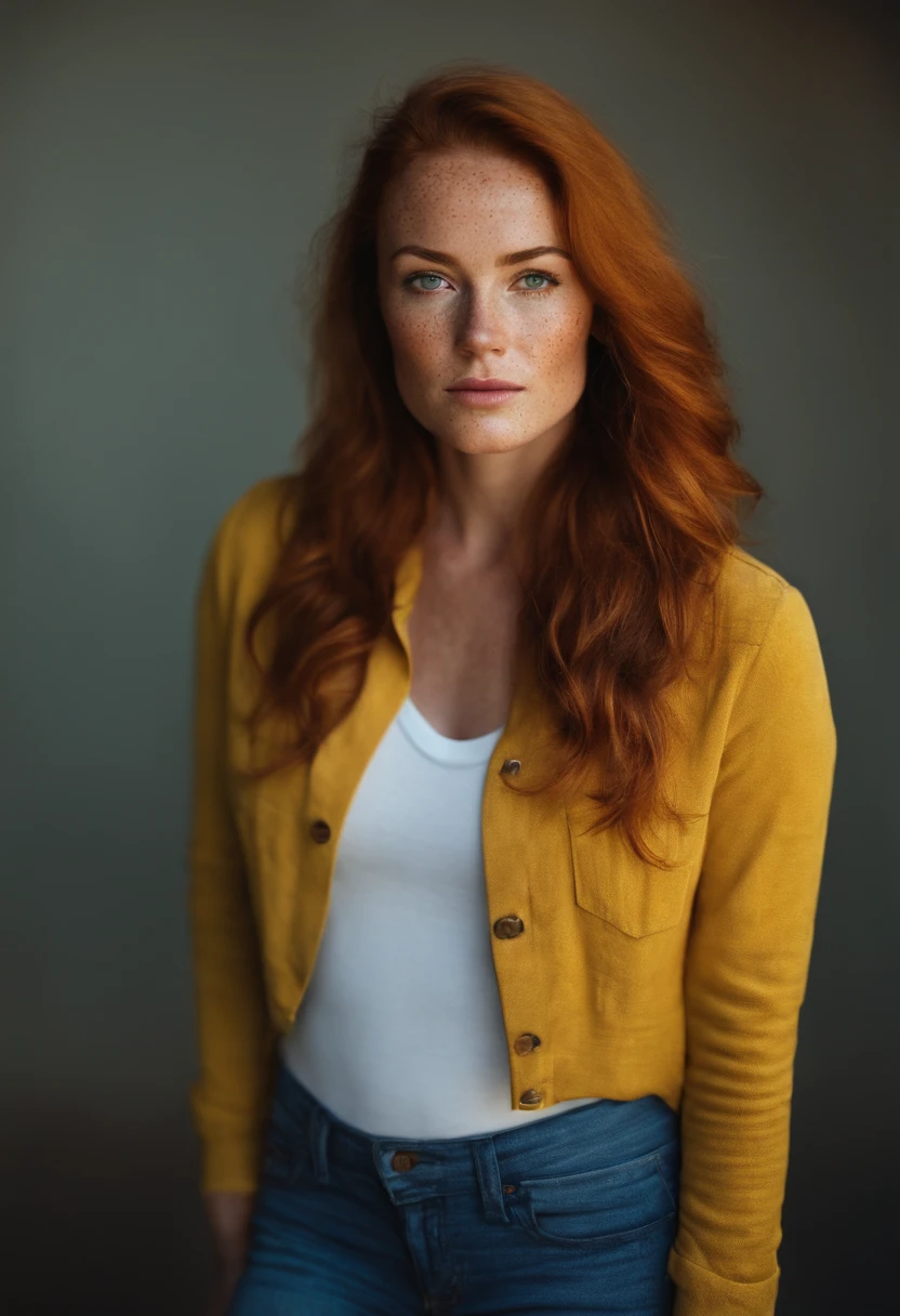 attractive woman with freckles