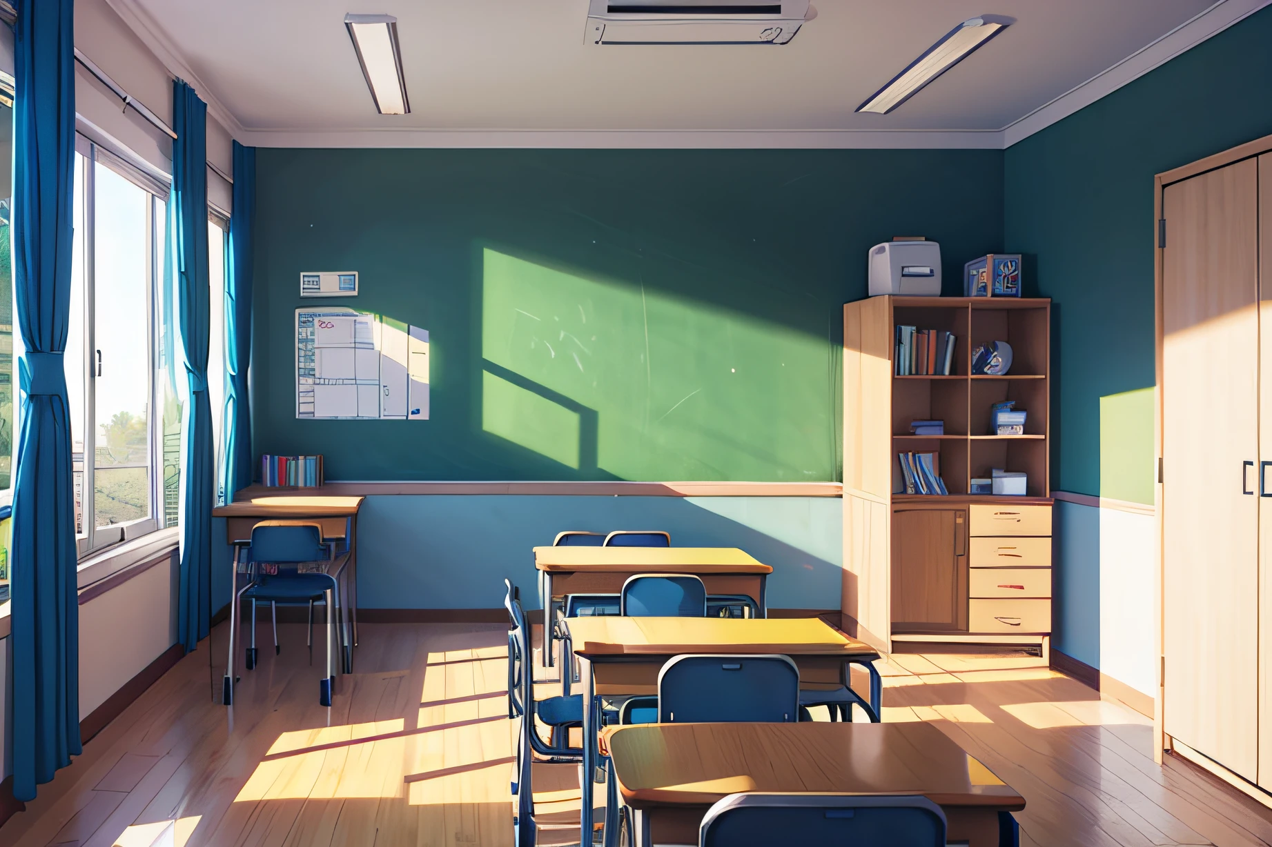 school, room, vector style, perfect details