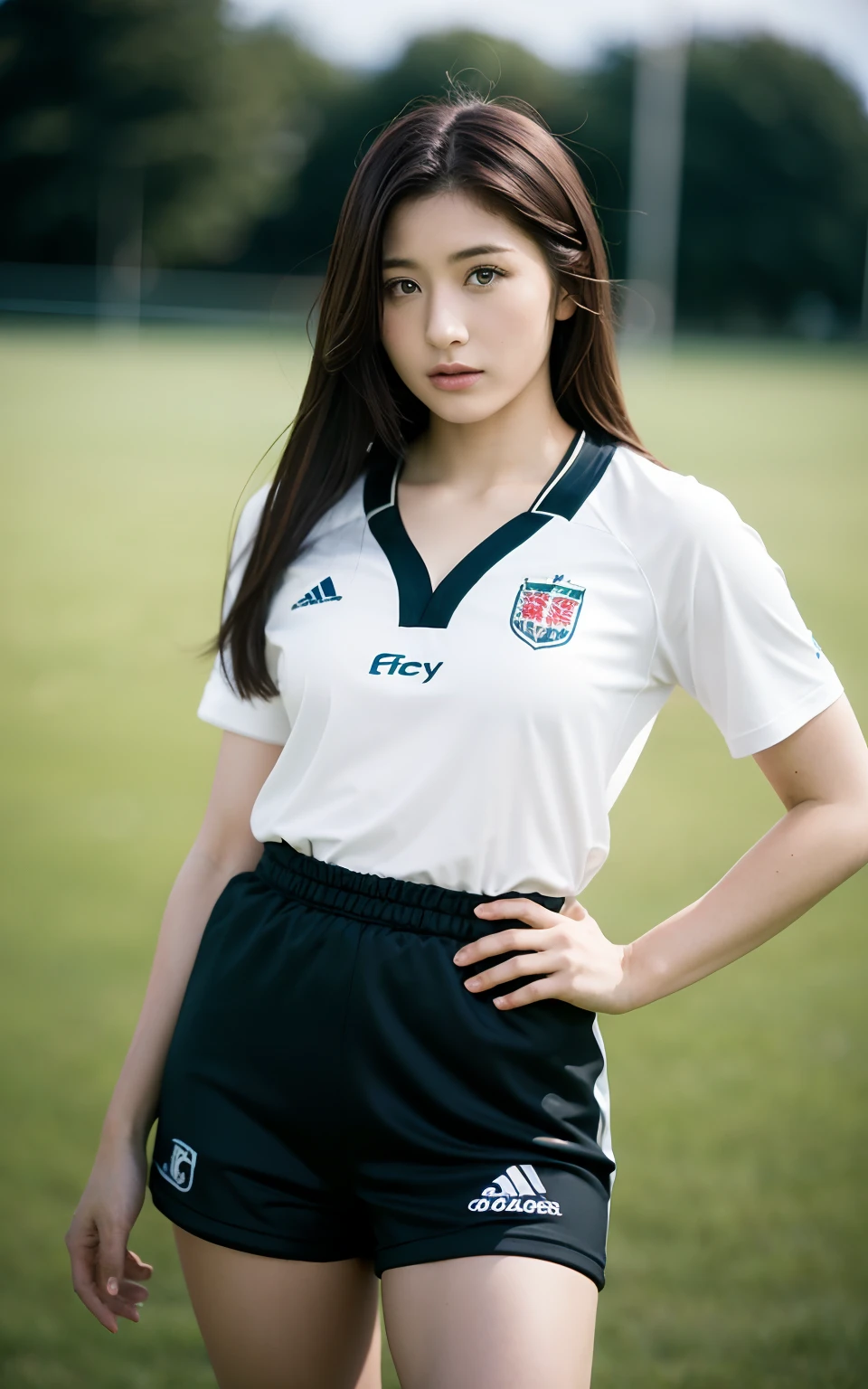 rugby, beautiful Japan woman, Hasselblad camera, RAW photography, (Real: 1.3), (Beautiful and attractive: 1.4)