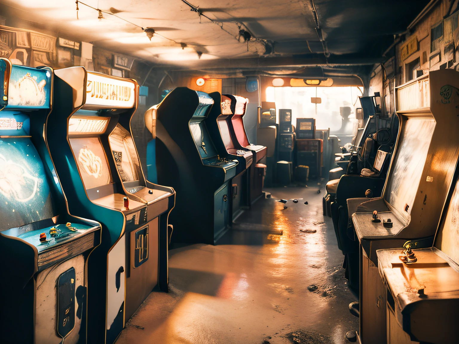 Arcade，Retro，nostalgia，（pastel colour：1.2）