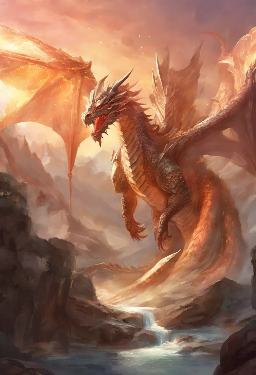 dragon, paladin, rose gold, big white steel armor, dragonborn,