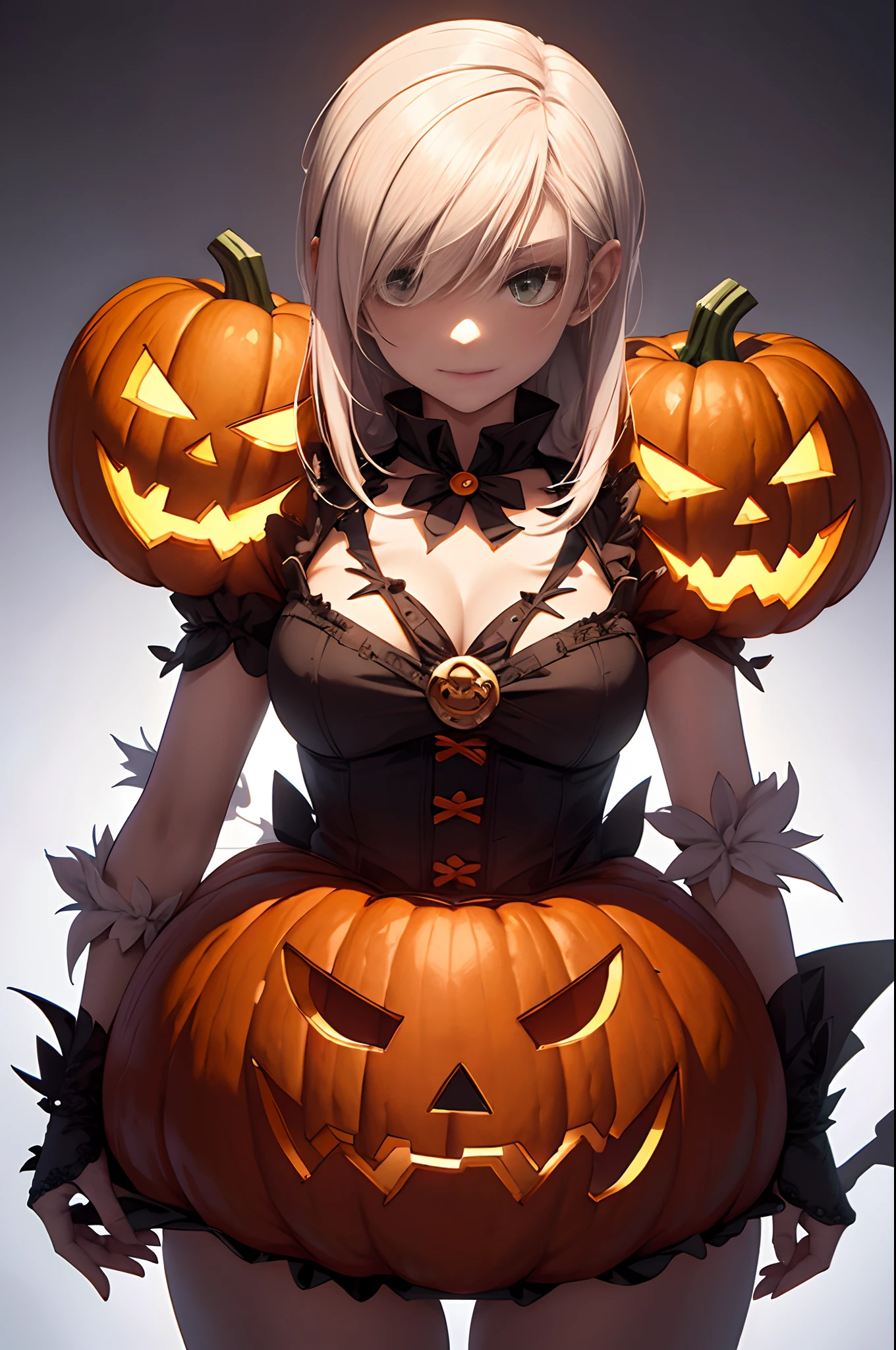 Jack- o-lantern, anthropomorphic, whimsical, highly detailed