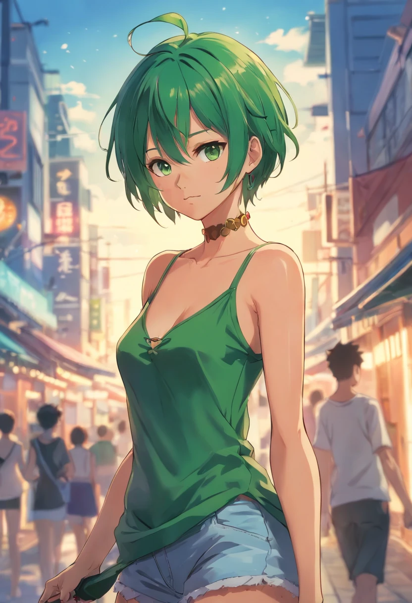 zoro, one piece, female version, short hair, big tits