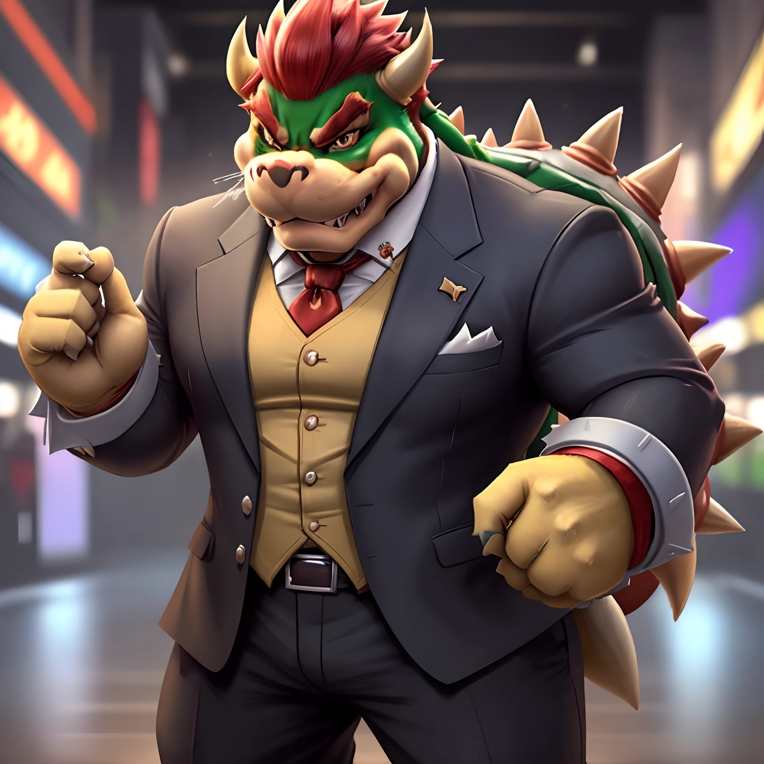 Bowser in a suit