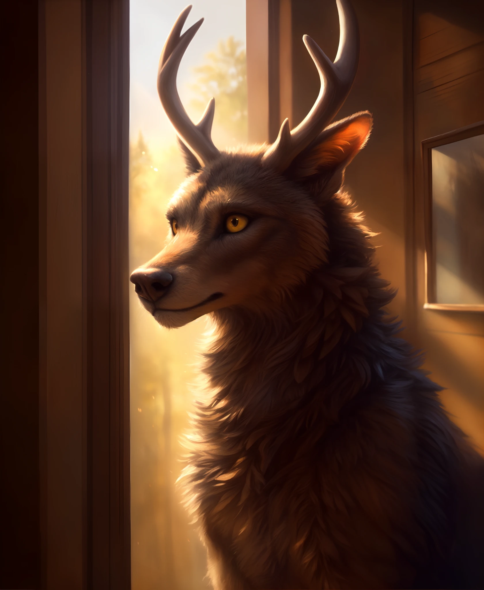 KazzyPoof kenket floppy_ears yellow_eyes, detailed_fur neck_fluff, anthro, add_detail, masterpiece, best quality, detailed, realistic, soft dim lighting, fluffy, dark theme wendigo, full body, (Nude:0.7) , (female:1.2),, (cinematic lighting), ((detailed background)), ((depth of field)), (half body shadow), ((sunlight)), BREAK, ((intricate, high detail, film photography, sharp focus, RAW candid cinema, realistic, photorealistic, analog style, subsurface scattering, masterpiece, best quality, ultra realistic, 8k)), looking forward, symmetrical