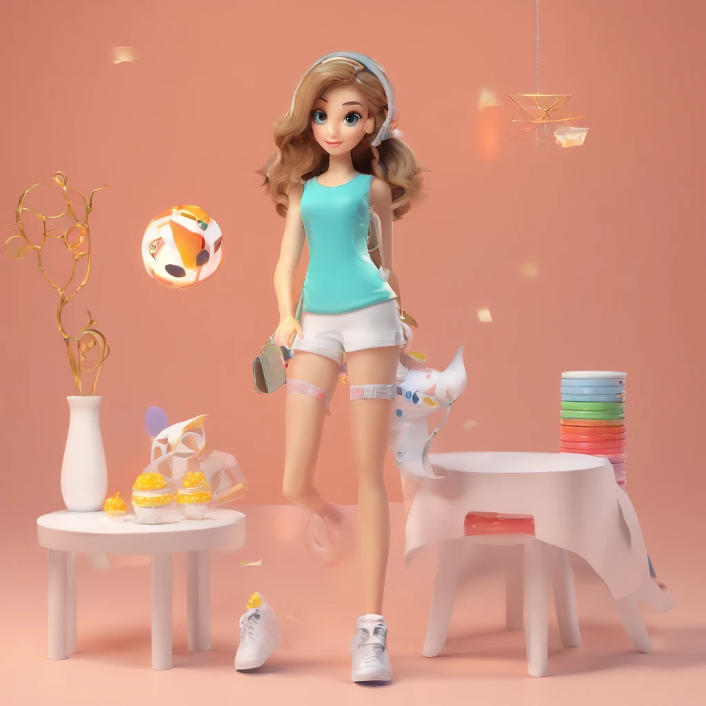 super bonito IP por pop mart, olhos brilhantes, querubim, Vestidinho branco, argila, Modelos, um brinquedo de caixa cega, Brilhante e delicado, fundo limpo, Bom brilho, 3D rendering of, best quality