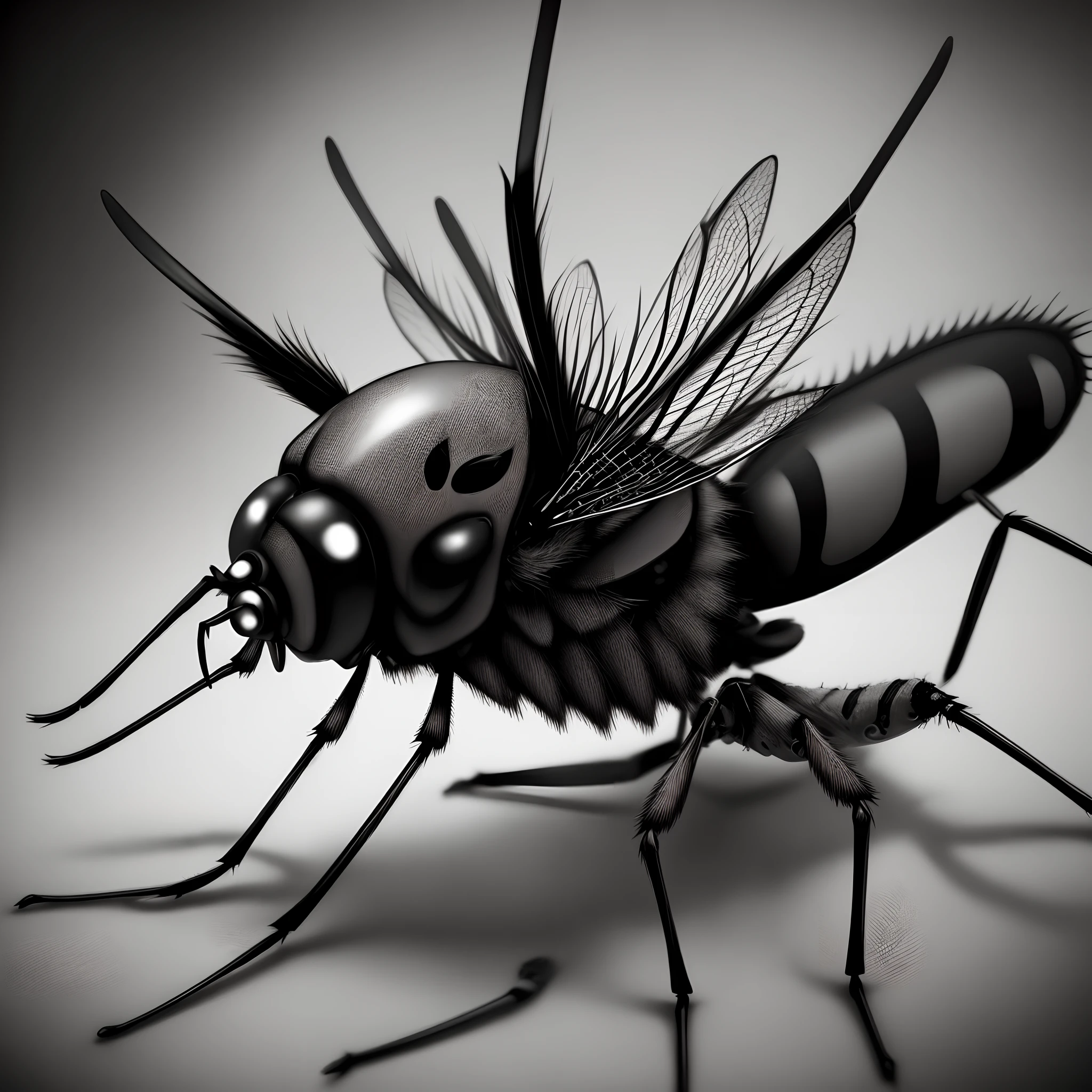 Squashed mosquito black and white clipart punk