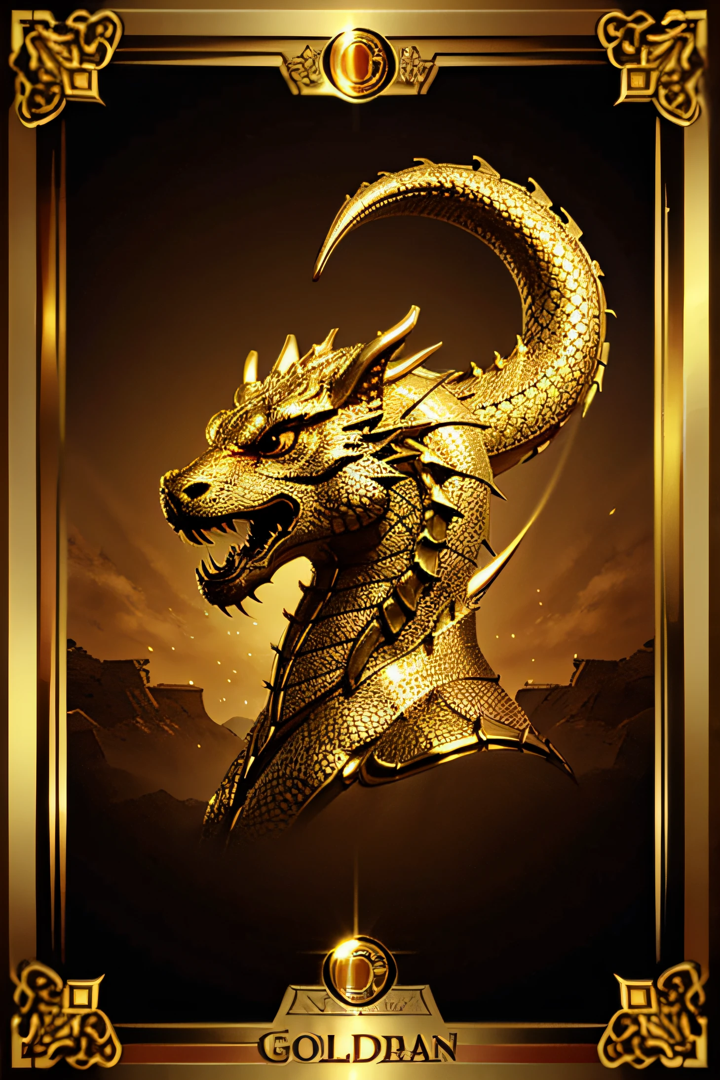 Create a golden dragon image