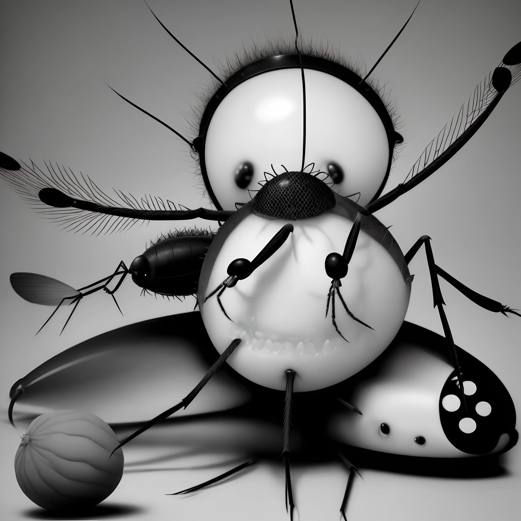 Squashed mosquito black and white clipart punk