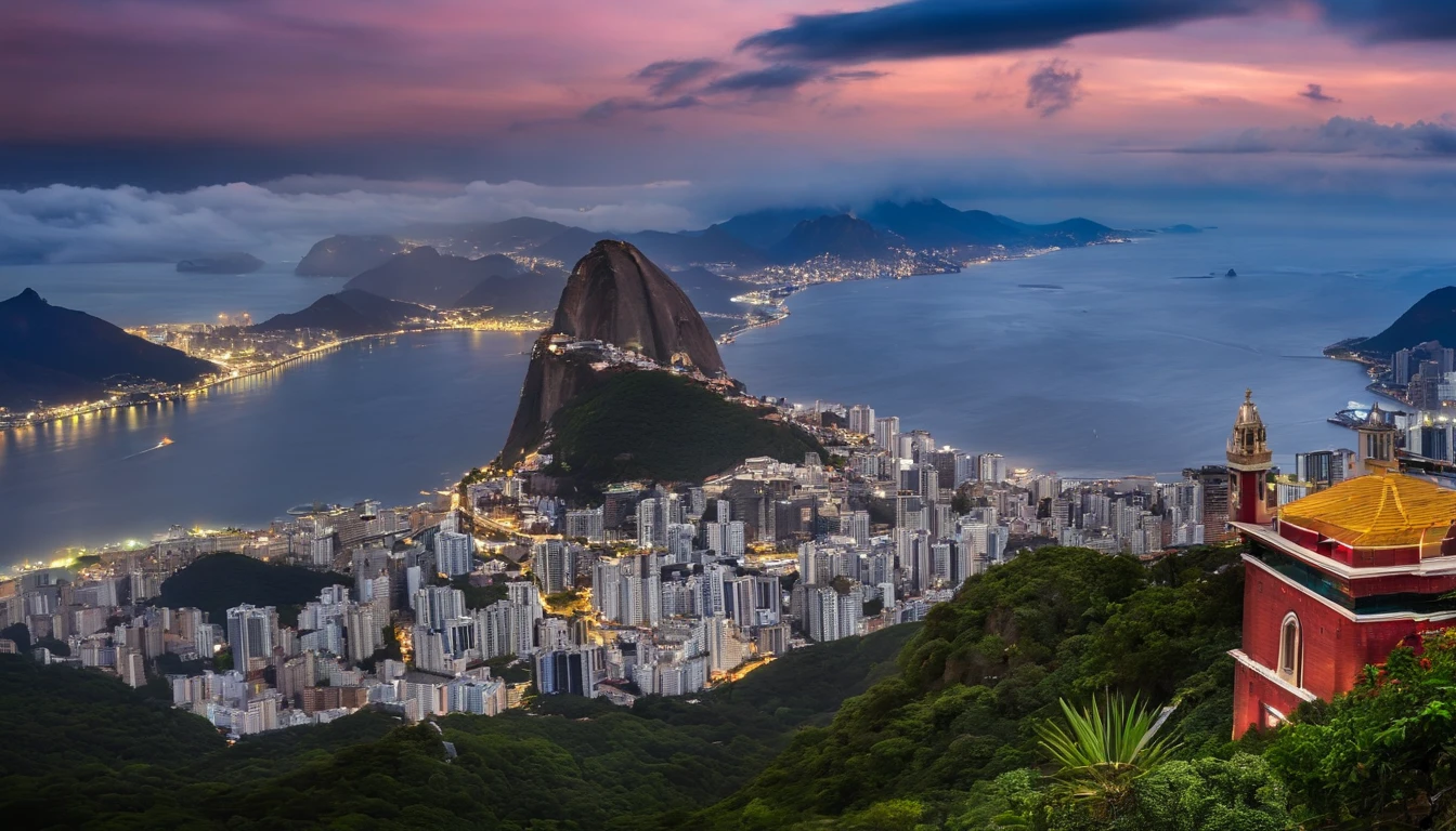 a beautiful girl in a Nude at the Cristo Redentor viewpoint, lush body, perfect legs, , rear view, back Lighting, intricate details, perfect photo, fine finish, vivid colors, 8K uhd, realistic photo, Strong lighting, panorama view