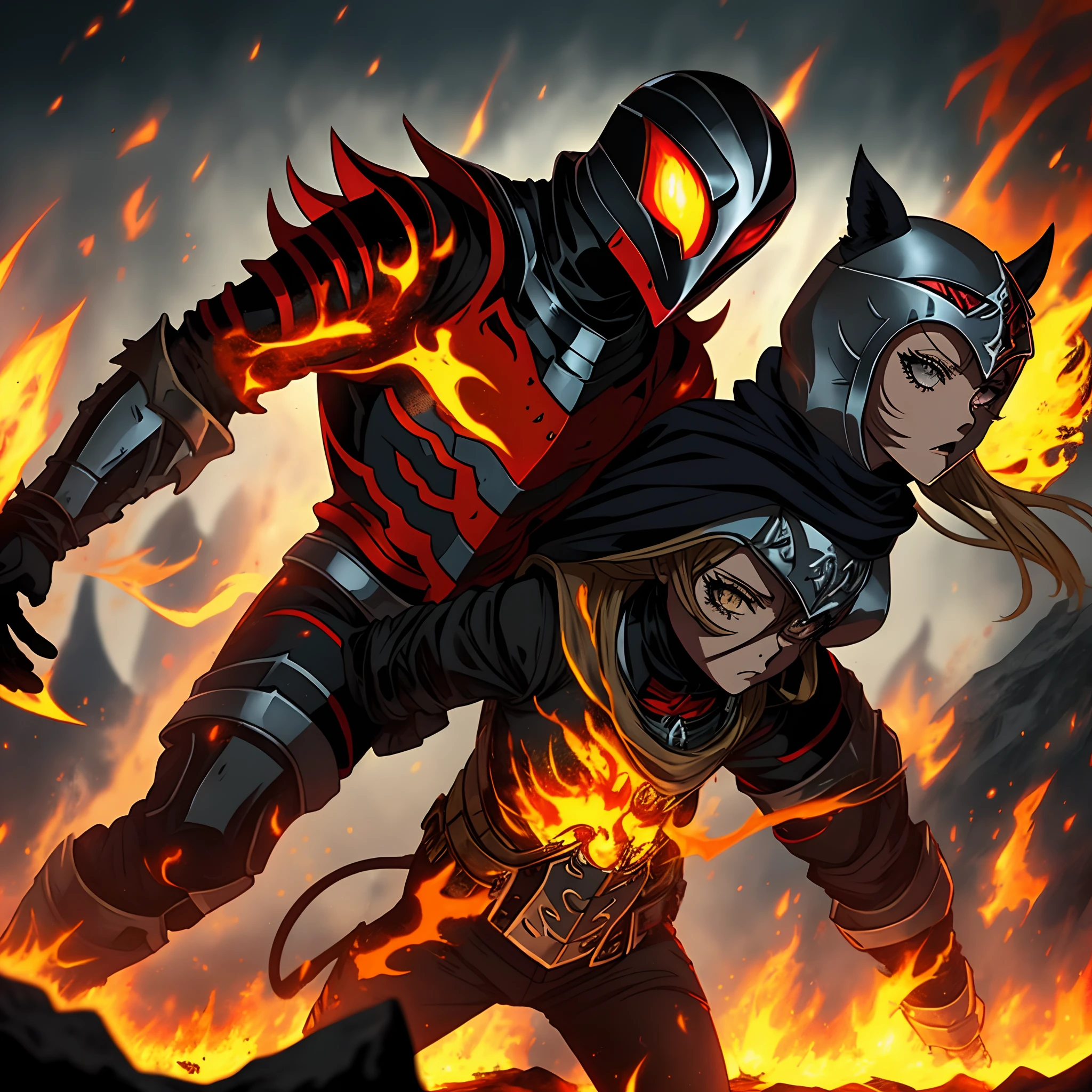 The letter ETG inside each other with flames and lighting