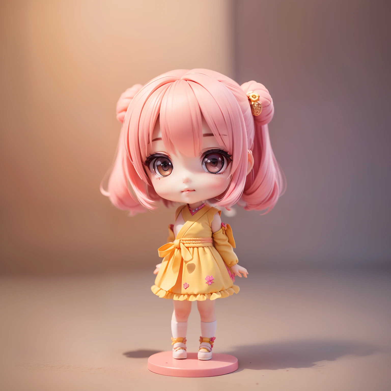 (((Chibi 3D))),Very cute and beautiful Chibi Anime Nurse Costume Style, holding a syringe,Hospital, Examination room miniature background, Full body, Dancing, Highly detailed face and eyes, Clearly outlined, Solo,Chibi 3D.