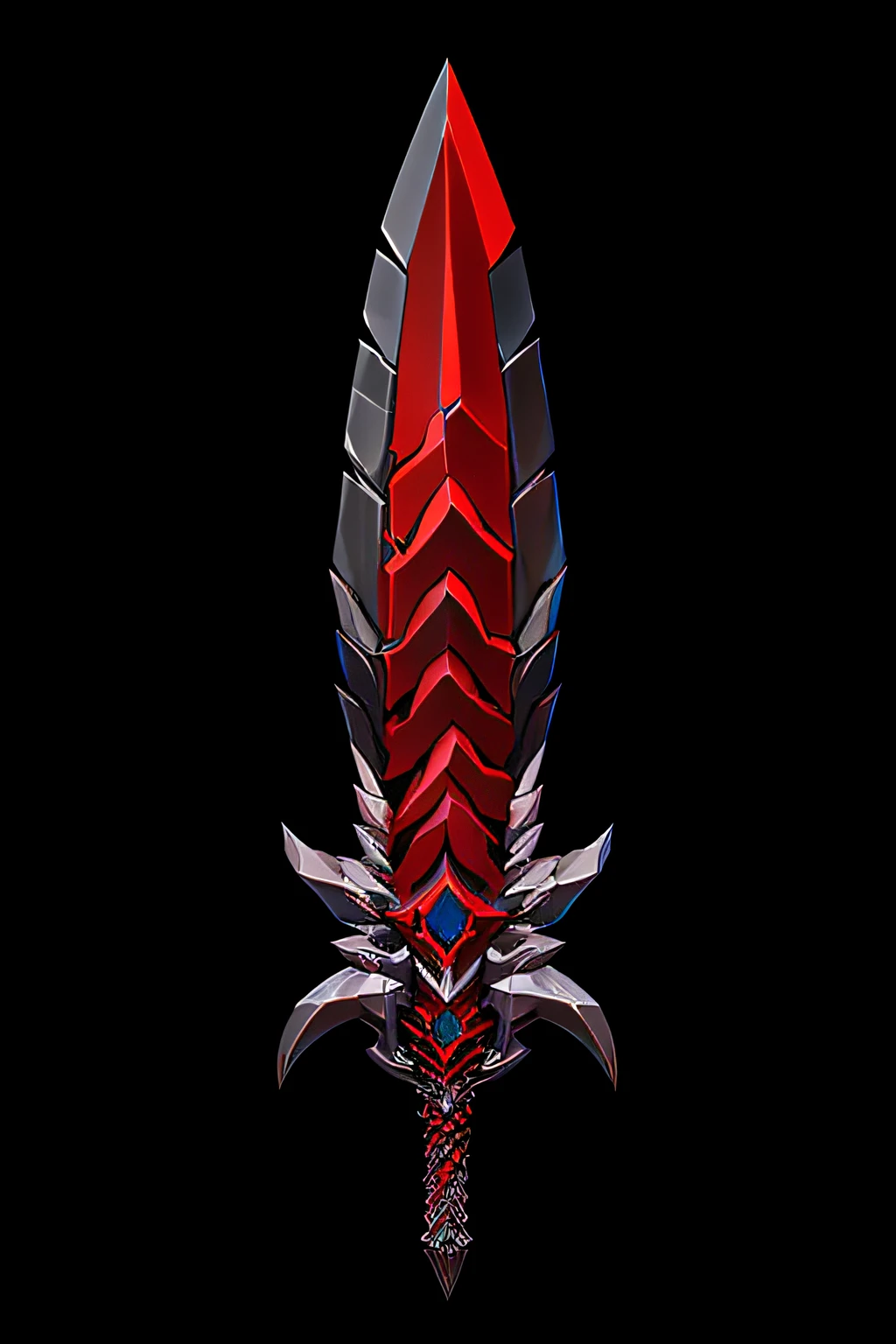 Game Art of serrated jagged edge red sword, best quality, Trending on Artstation, masterpiece