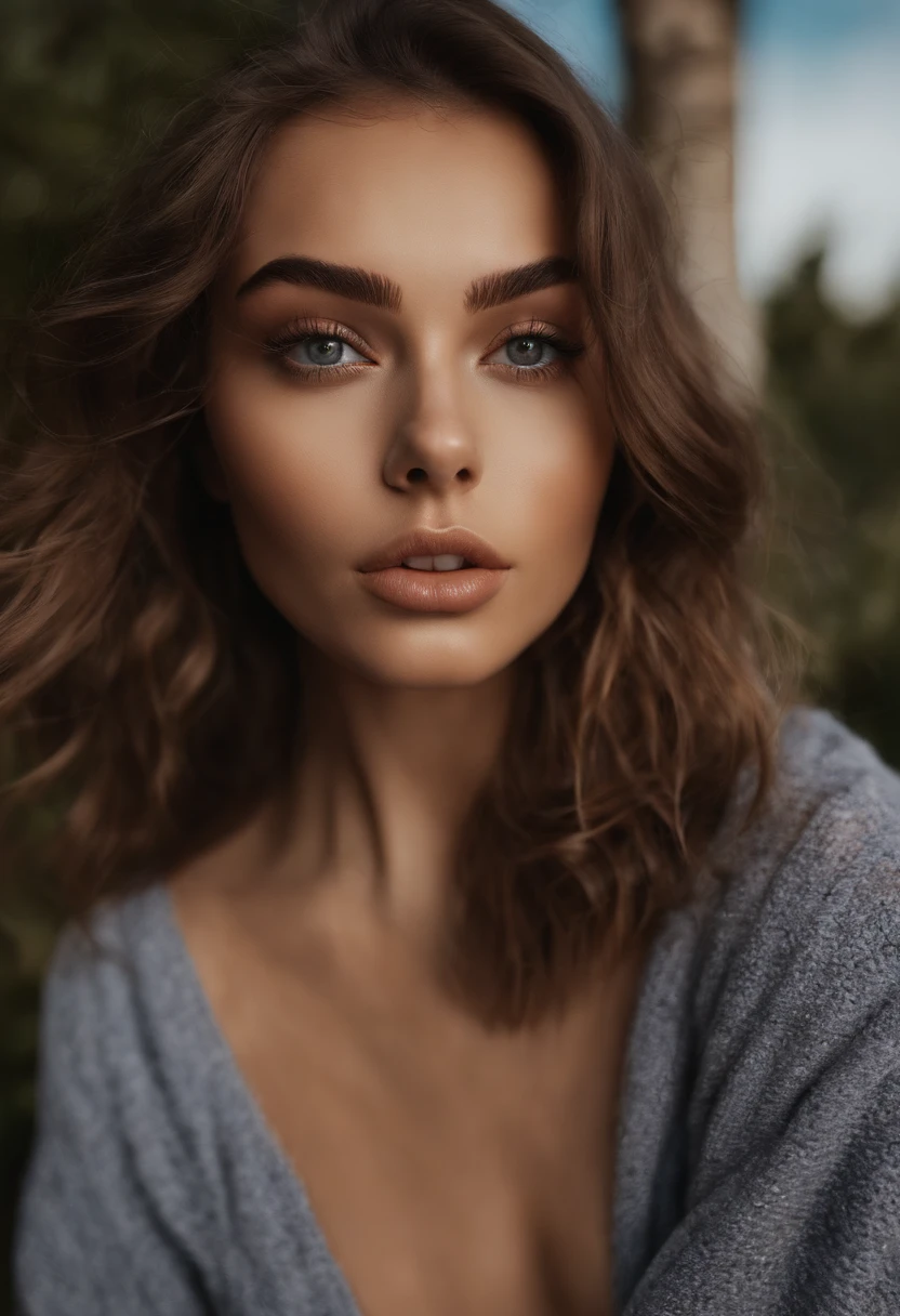 Arafed mujer con sin ropa, Chica sexy con ojos marrones, Retrato Sophie Mudd, brown hair and large eyes, selfie de una mujer joven, Ojos del dormitorio, Violeta Myers, sin maquillaje, Maquillaje natural, staring directly into camera, cara con artgram, maquillaje sutil, Impresionante foto de cuerpo completo, En la piscina, escote in the park