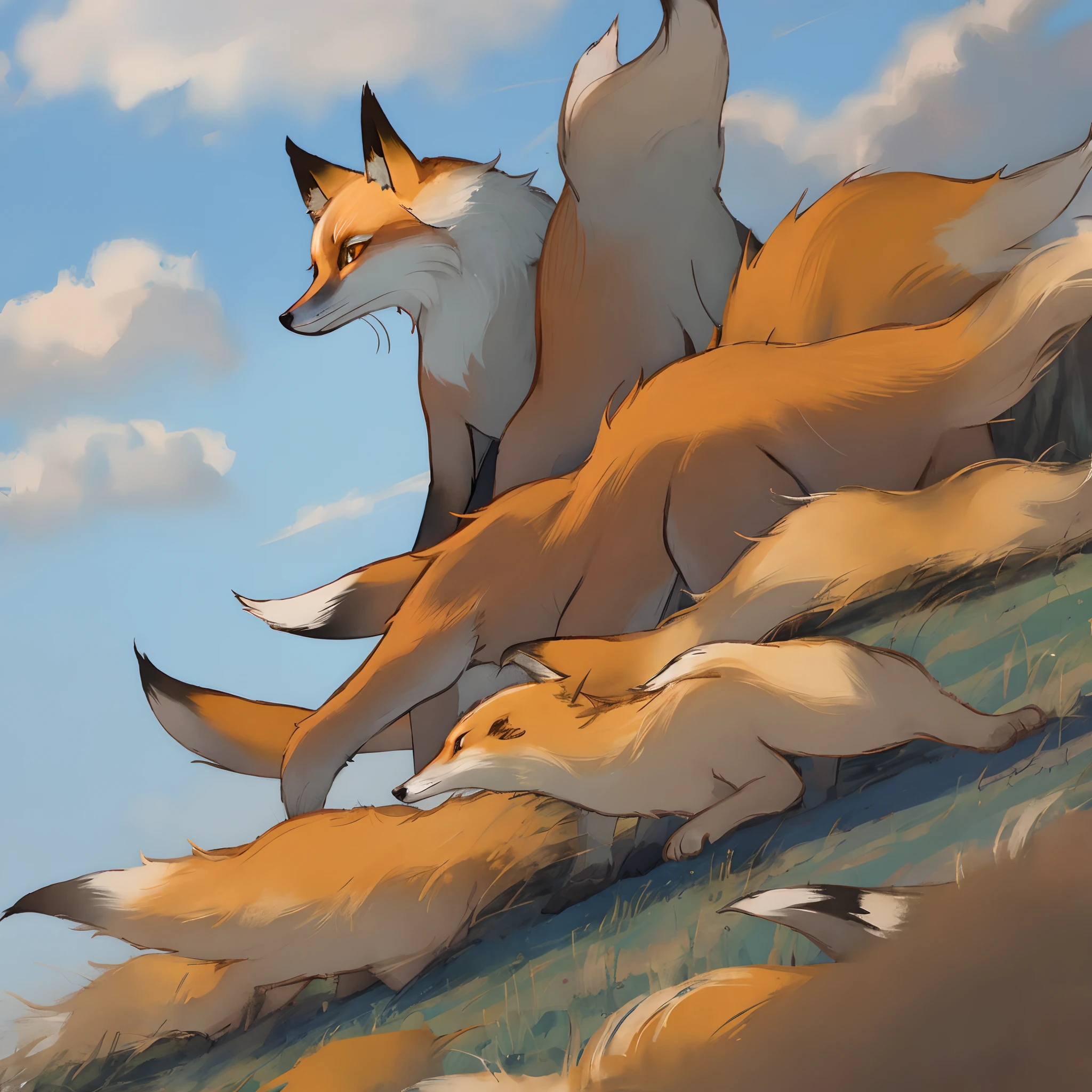 Fox with coffee leaves around it as a basis for a company brand