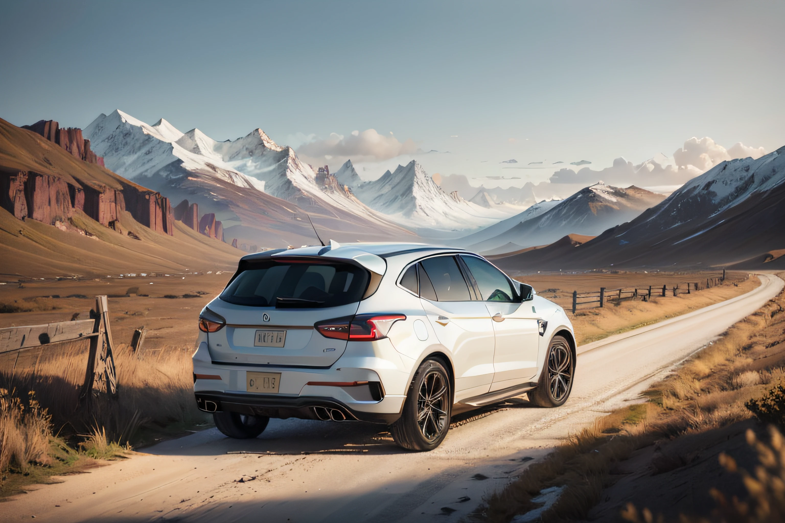 A white SUV drove through a land full of garbage,The rear of the car is facing the picture, Set against the backdrop of a spring landscape, Extremely fresh sky, and perspectives that emphasize the vast landscape in the distance.
(Best quality,4K,8K,A high resolution,Masterpiece:1.2),Ultra-detailed,(Realistic,Photorealistic,photo-realistic:1.37), hdr, hyper HD, Studio lighting, Ultra-fine painting, Sharp focus, Physically-based rendering, Extreme detail description, professional, Vivid colors, Bokeh, landscape, Photography