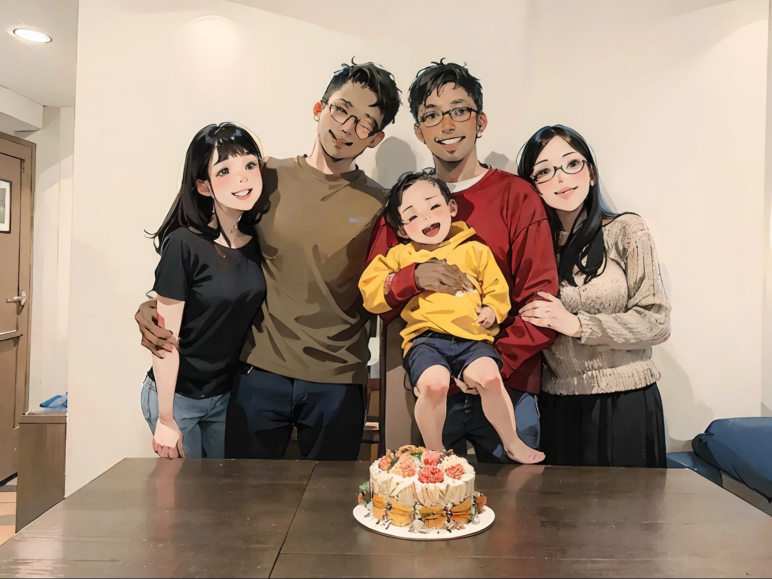 There are four people in my family, including myself, my wife, and two lively and lovely daughters --auto