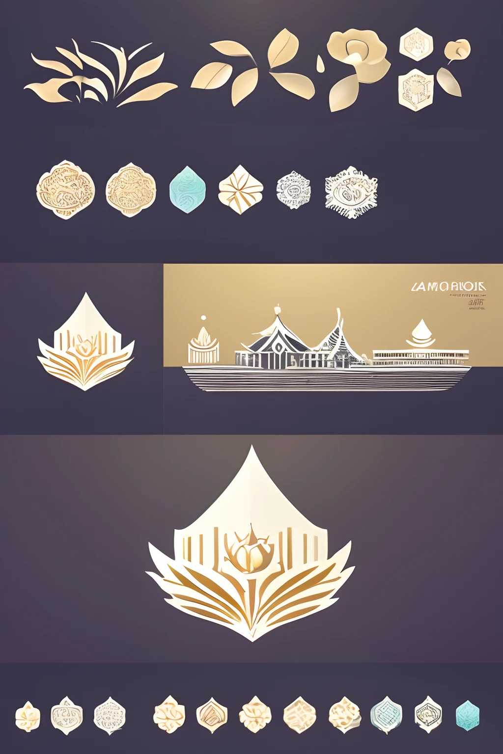 Logo design，Simple，high end，image，University for the Elderly，The smell of books，seagulls，lotus flower，amaranth，round form，Simple，high end，China-style，ancient buildings of China