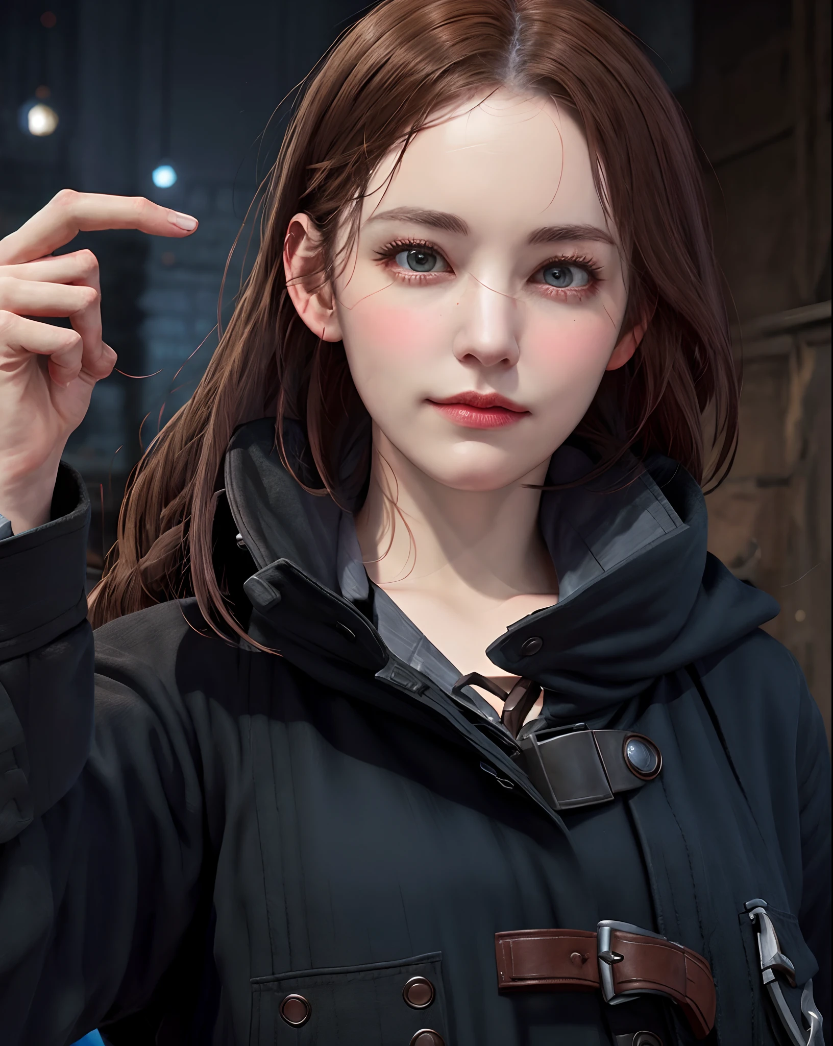 Evie Frye,assassins creed syndicate,Victorian london,with pointed hood,8k quality,ultra quality