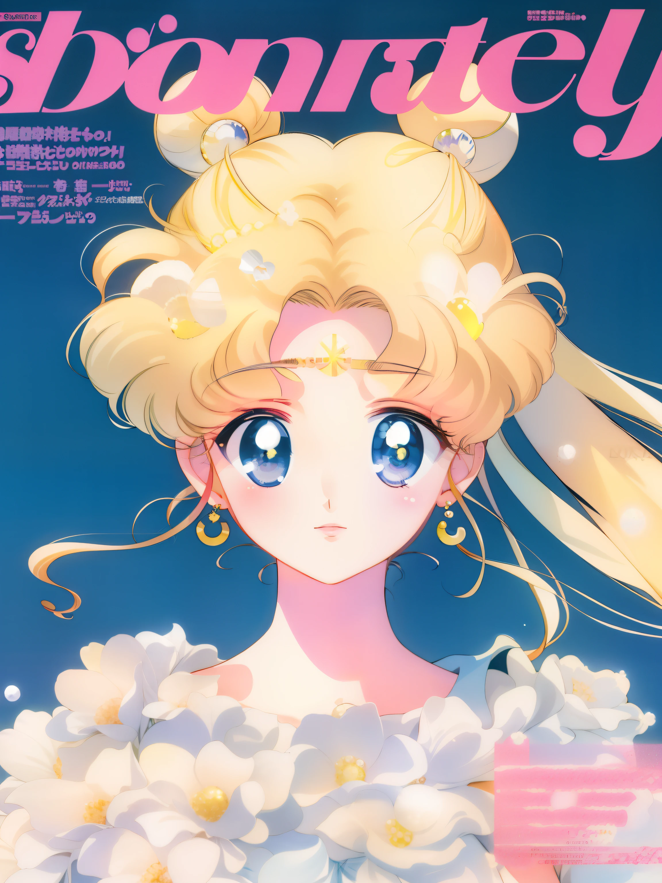 Magazine cover feature，There was a girl in the bath, author：Naoko Takeuchi, author：the sailor moon, Sailor Moon!!!!!!!!, the sailor moon. Beautiful, inspired by Naoko Takeuchi, Anime magazine cover, Sailor Moon style, inspired by Sailor Moon, sailor moon aesthetic, japanese magazine covers, Shoujo Manga, classic shoujo, Anime princess
