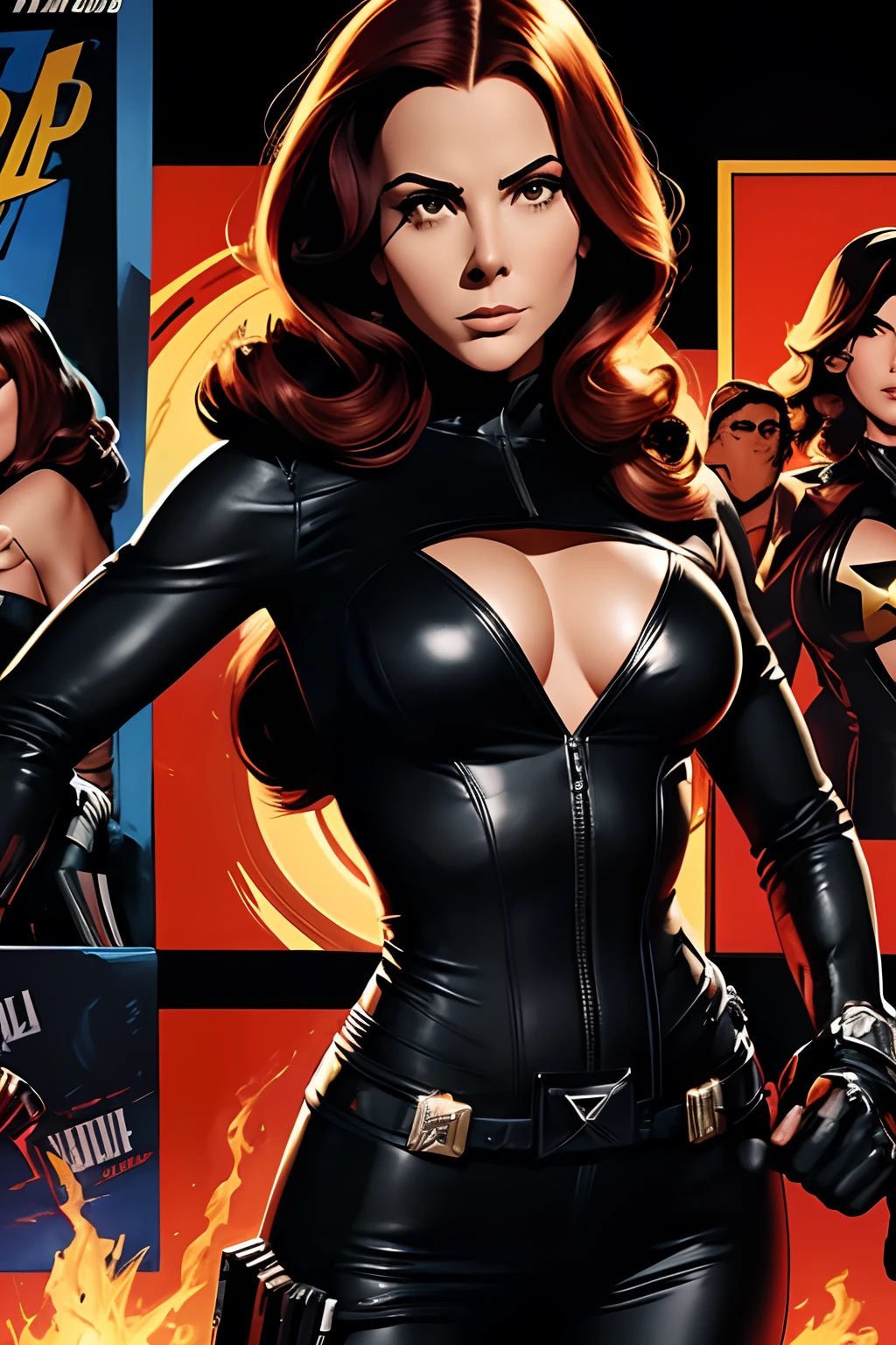 Non-Graphic Art by Jim Steranko, Close-up de uma Agente especial da Shield, Sexy e fatal, A typical black widow,No estilo Greta Garbo, cena noir bastante expressiva, poster no estilo anos 50