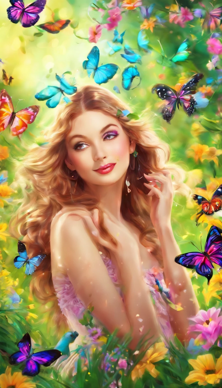 (Best Quality,4k,8K,hight resolution,Masterpiece:1.2),Ultra-detailed,(Realistic,Photorealistic,photo-realistic:1.37), Mustaches playfully pounce on colorful butterflies, Sun-drenched park, bright colours, Soft & Warm Sunlight,, glowing flowers, Lush green grass, Shimmering Butterfly Wings, Playful moustache movements, joyful atmosphere, Sparkly light, Bizarre Scene, energetic and lively, Lively activity in the park, Delightful Spring, Mesmerizing Details, Realistic moustache depiction, Captivating nature, Cheerful and bright, Delightful playfulness