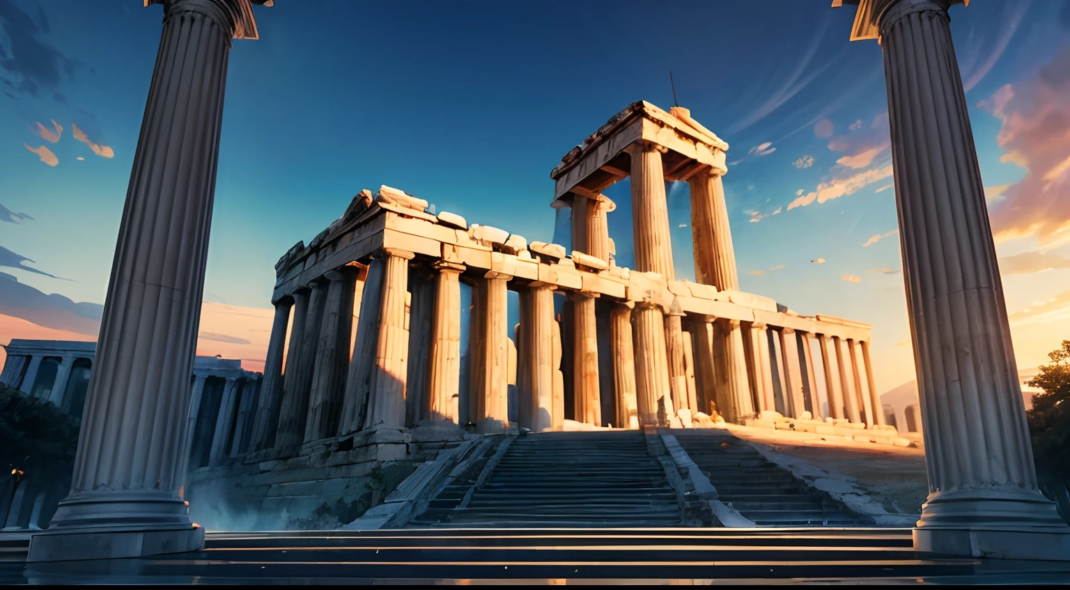 Acropolis,marble,Ruinas antiguas,panorama view,Arquitectura impresionante,Columnas impresionantes,parthenon,Estatuas majestuosas,Hermosos cielos azules,Vibrante puesta de sol,Detalles maravillosos,Classic beauty,Dramatic lighting,Historical significance,artistic masterpiece,Lively atmosphere,Emblematic monument,Presencia imponente,grandeza de la antigua Grecia,Impresionante,MONUMENTAL,Harmony of proportions,patrimonio cultural,Iconic Symbol,Belleza atemporal,Panorama cautivador,Awesome craftsmanship,Visitantes asombrados,Mythical atmosphere,Inspirador sentido de la historia,Splendid marble sculptures,Detalles exquisitos,Architectural wonder,Superb view,Vista impresionante,Arquitectura impresionante. (La mejor calidad,4k,8k,Altas Resoluciones,Obra maestra:1.2),Ultra detallado,(realista,fotorrealista,fotorrealista:1.37),HDR,UHD,Studio lighting,Pintura ultrafina,foco nítido,physically based representation,profesional,vivid colors,Bokeh,Emblematic Photography, architectural photography