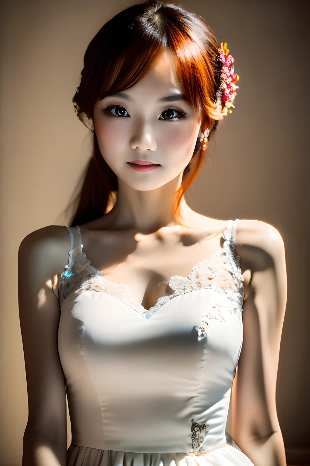 Best Quality, masutepiece, hight resolution, 1girl in,china wedding  dress,Hair Ornament,Necklace, Jewelry,Beautiful face,Inserting a into the_Body, Tindall Effect,Photorealistic, Dark Studio, Rim lighting, two tone lighting,(High detailed skin:1.2), 8K UHD, Digital SLR, Soft lighting, High quality, Volumetric lighting, Candid, photograph, High resolution, 4K, 8K, Bokeh