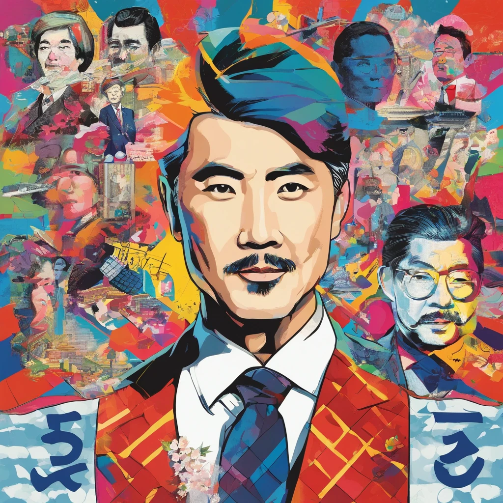 Paintings of Japanese Politicians, Trending in art stations, Homens vestindo ternos, Detailed, highly realistic renderings