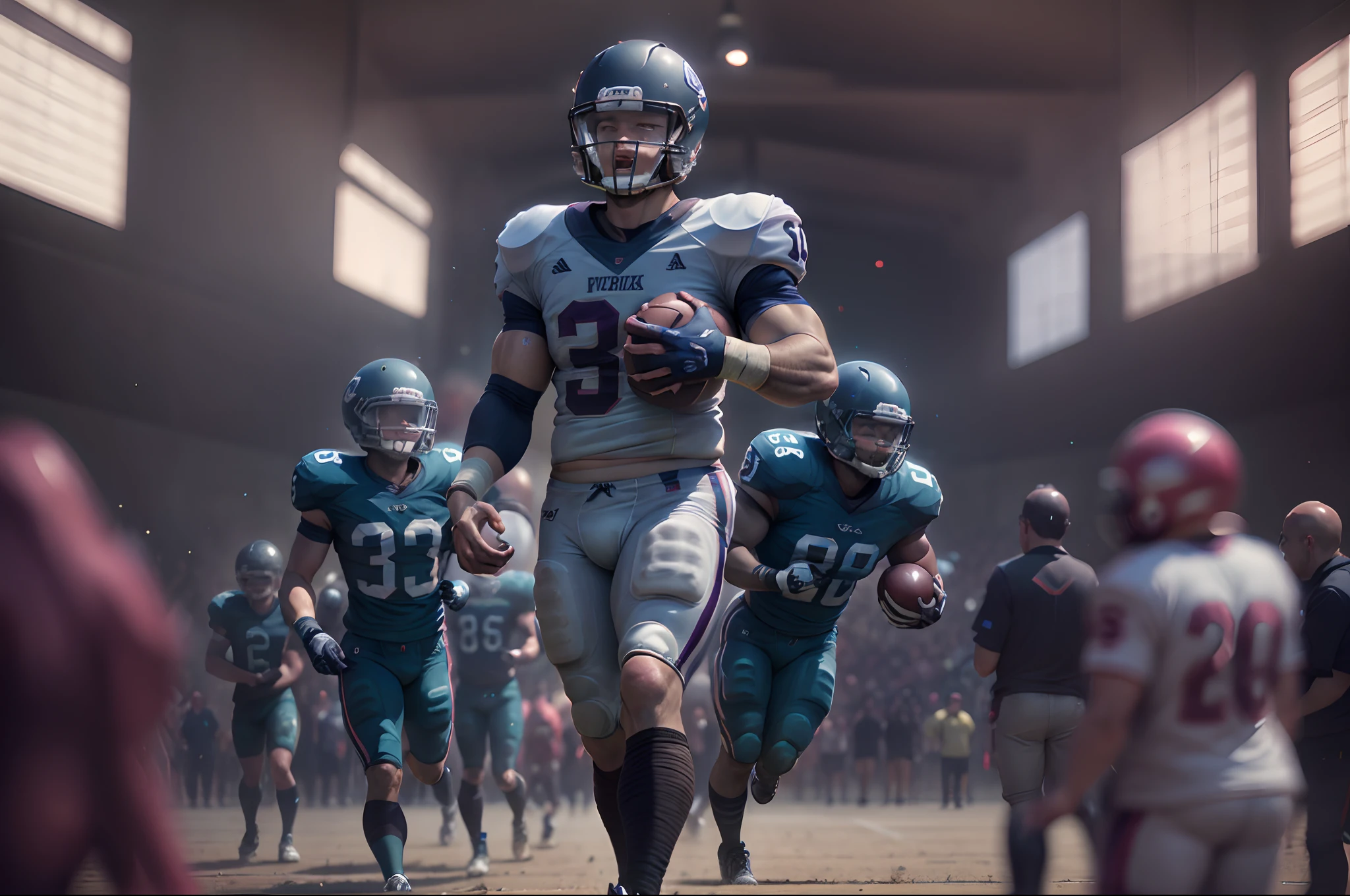 Football player in diaper