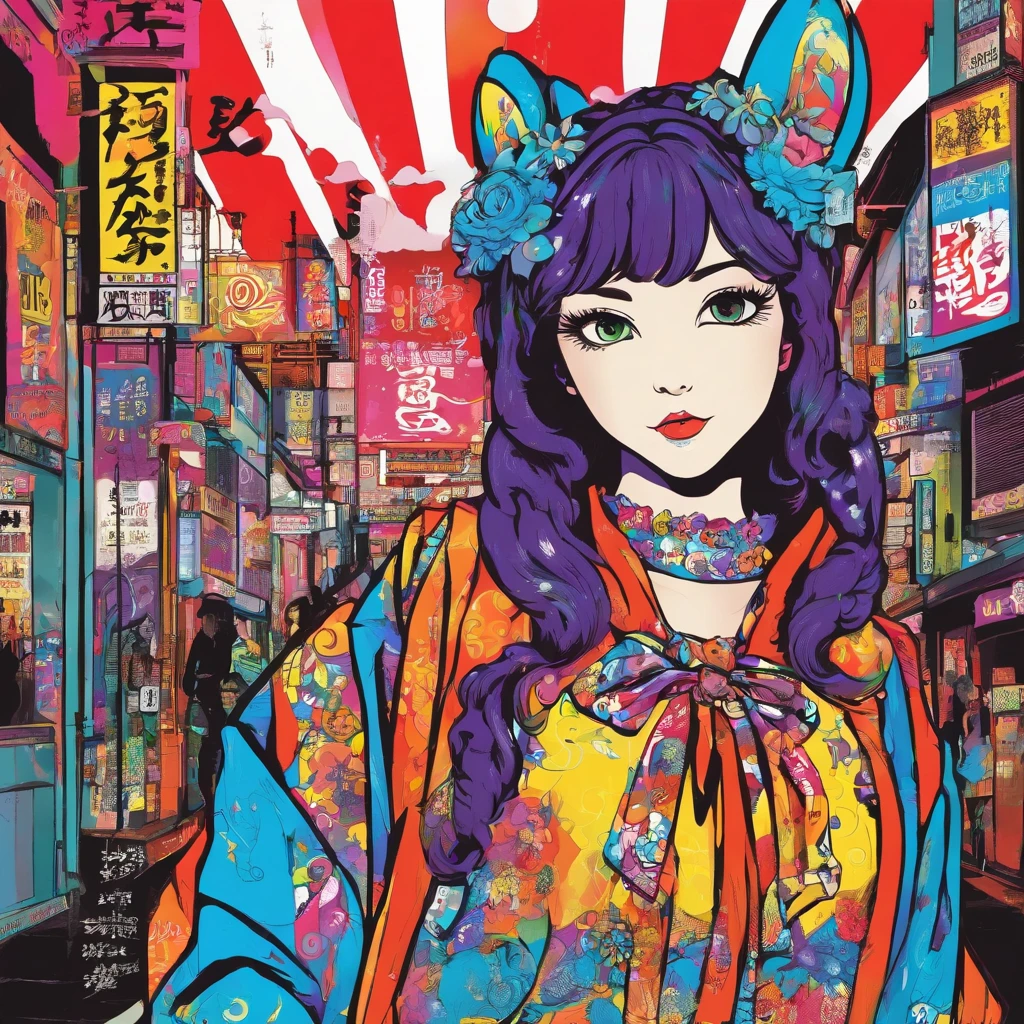 Japanese 18-year-old idol, street style, Tokyo's Shibuya Halloween, night town,