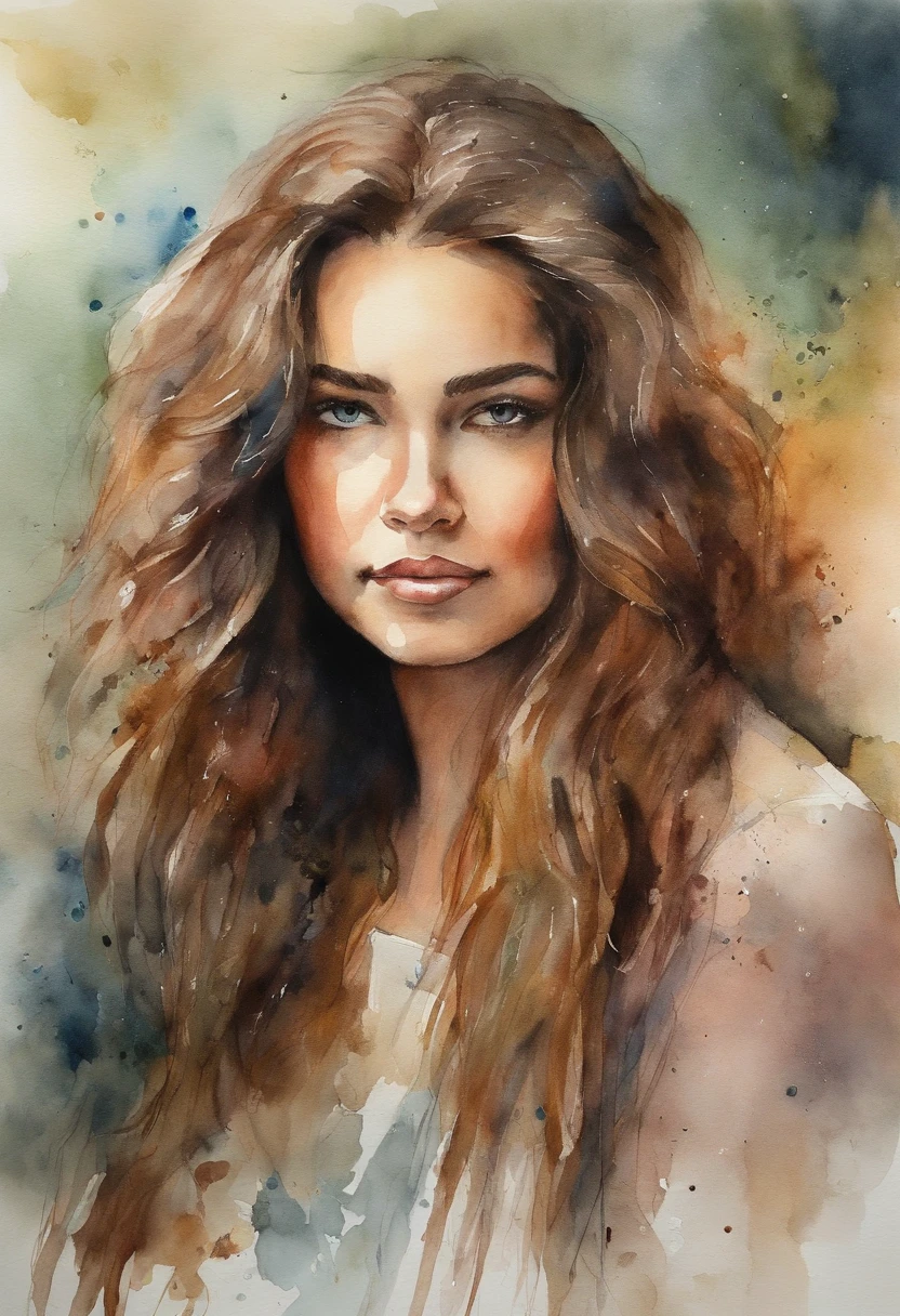 Retrato de uma jovem muito bonita, gordinha, cabelo loiro, nua com o dedo na boca.