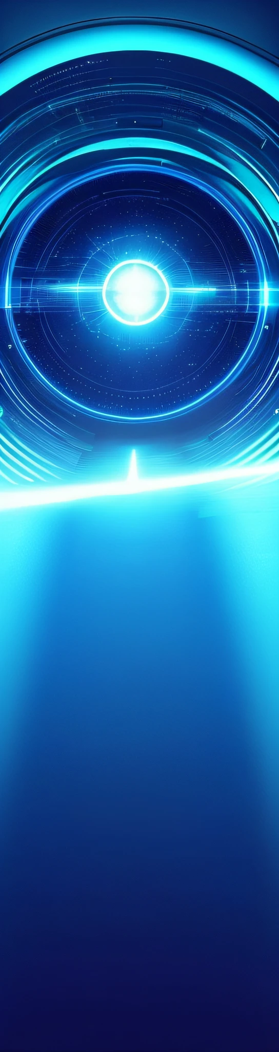 There is a blurry image of a car driving through a tunnel, glowing sphere, Blue light shines, cyan dimensional light, Blue light, digital illustration radiating, blueglow, 3d style light refraction, Blue lighting, artistic depiction, magical glowing sphere in midair, Blu-ray accents, soft blue light, brightly lit blue room