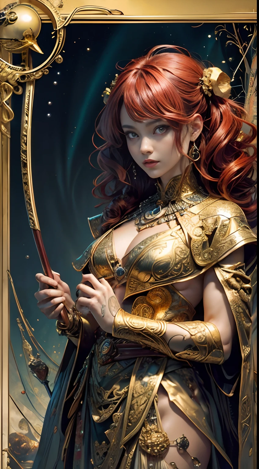 tarot cards,Full tarot border,(The image is surrounded by a tarot card-style border:1.8), 1 man,hades,shinigami,black toga,,Fire-breathing eyes,angry look,(Hairstyles: Exposed flesh curls,red tinted hair),Beard, Roman mythology Unity 8k wallpaper, Ultra-detailed, Beautiful and aesthetically pleasing, tmasterpiece, best qualityer, (s fractal art: 1.3), mountain ranges, Extremely detailed, dynamic angle, Cowboy shot, The most beautiful forms of chaos, elegant, Fauvistdesign, vivd colour, romanticism lain, volcanoes,hell, Buble, shells, blood, pearls,magma,火焰, Libra, shells, skulls, seele,Hold the giant scythe,Vintage style,Well-developed muscles,(zentangle,datura,Tangles,entangled), (s fractal art: 1.3),holy rays,gold foil,Gold leaf art,glitter drawing