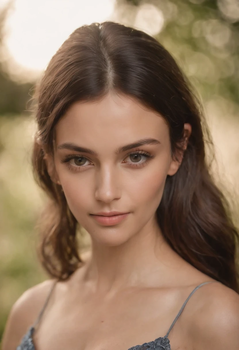 show me what an image of a girl who is 23years old and her parents are David Bekham and Mila Kunis. complexion should be Indian, with a dress size 4 but 36d chest. 8k resolution. hyper realistic