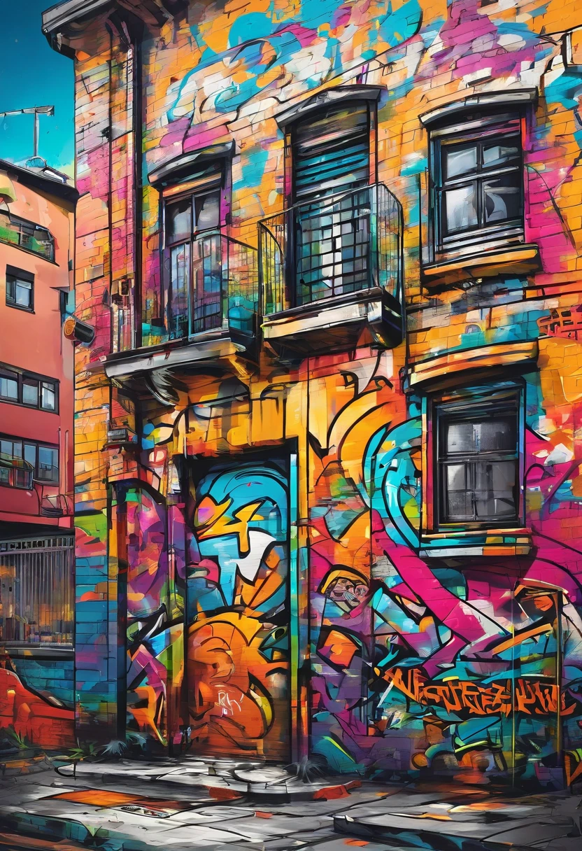 prompt: graffiti, In Isekai,Le monstre, Overall view, high resolucion、High contrast