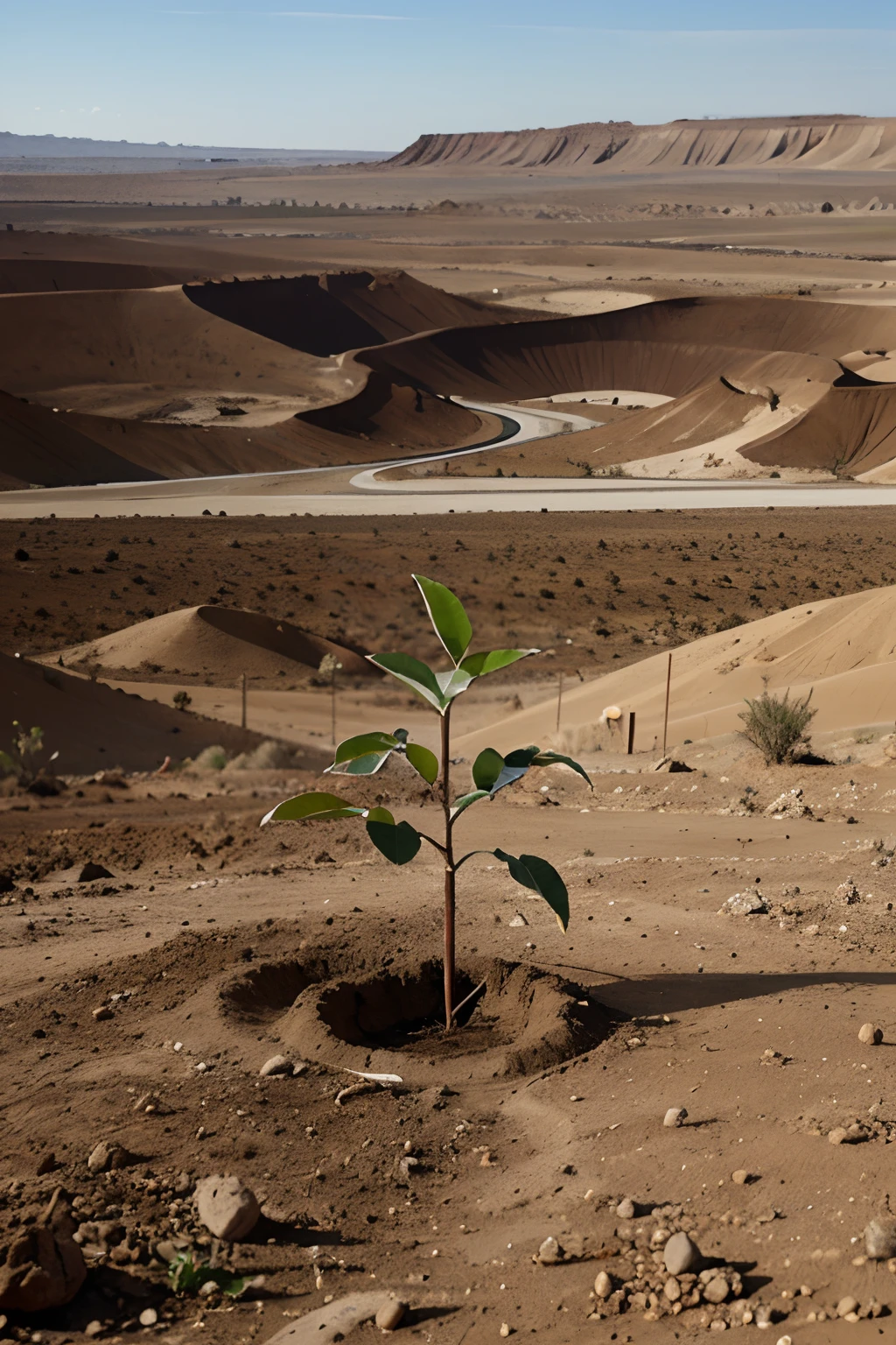 imagem de uma planta germinando, In your first days coming out of the land in a barren land