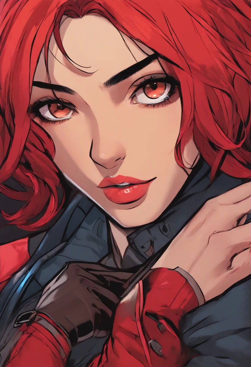(anime,horror)anti-hero, medium length black hair, hispanic teen woman thief, (detailed)beautiful detailed eyes, (detailed)beautiful detailed lips, extremely detailed eyes and face, (detailed)long eyelashes, controls blood, (best quality,4k,8k,highres,masterpiece:1.2), ultra-detailed, (realistic,photorealistic,photo-realistic:1.37)hero suit, red eyes, weapons on body, mask covering mouth and nose, wearing gloves, (dark, intense)color tone, (dramatic,strong) studio lighting