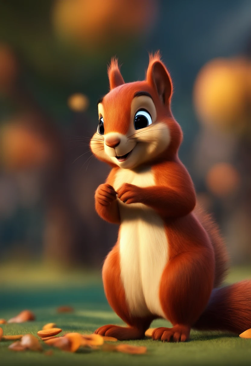 squirrel style disney whith de word "Charmify", 3d render, conceptual art