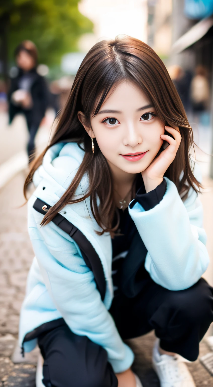 (((32K,very high res, high detailing, highly accurate,Masterpiece Girl 1：1.5))),Raw photo & realistic atmosphere,beautiful dark blue eyes,Detailed mouth,Glossy lips,Detailed eyebrows,Soft white skin that shines with every detail,,Eyes drawn in detail、Very beautiful eyes with azure eyes,Detailed lips、Very beautiful face,Very well-formed face、Lifelike face,shiny beautiful lips,Beautiful eyebrows,Infinite reality,Best design,（Insanely cute Japan 16-year-old high school girl,,Beautifully shaped breasts,Very cute beautiful girl,Little Girl,Healthy body,Outstanding style：1.5）,Best Natural Makeup,Japanese ido,Korean Idols,Young sensual idol,Moist eyes,Dark Beautiful Deep Eyes,Beautiful butt,beauty legs,,camel's foot,：1.3),超A high resolution、,Natural and realistic face,Back lighting,Pure eyes are too cute,(((photorealisim,Photograph the whole body))),,Reality Live Action,（Fashionable earrings,,a necklace,A bracelet,gyuru,Glossy nail art,2022 Women's Teens Winter Casual Fashion,Down jacket,Black pants,white shoe,Calm and fashionable girl,light brown hair,Ear Hair,独奏,little smiling,full body Esbian,Show full-body fashion,Leaning forward,Bend over, Only beauty young cute 15 year old girl,A rather petite and very cute 15-year-old girl：1.7）,Night in Shibuya